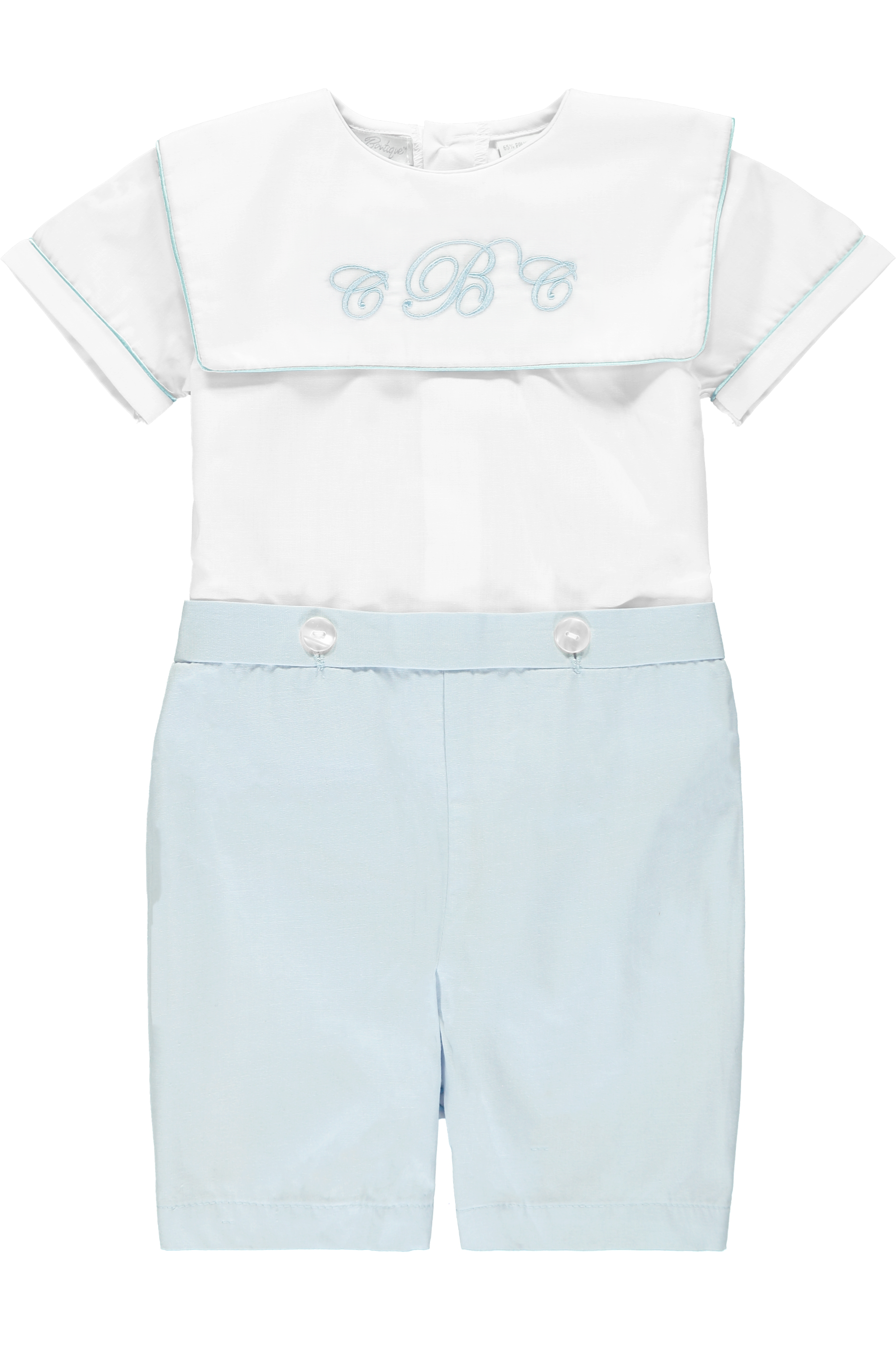 White Linen Baby Button Down Bodysuit, Classic Formal Boy Romper