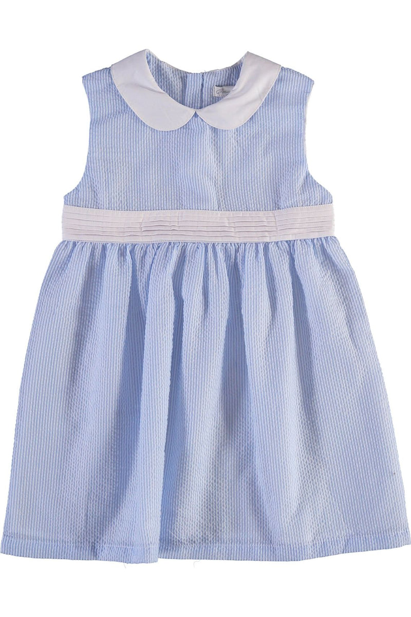 Monogram Seersucker Yoke Toddler & Youth Sleeveless Girl Dress