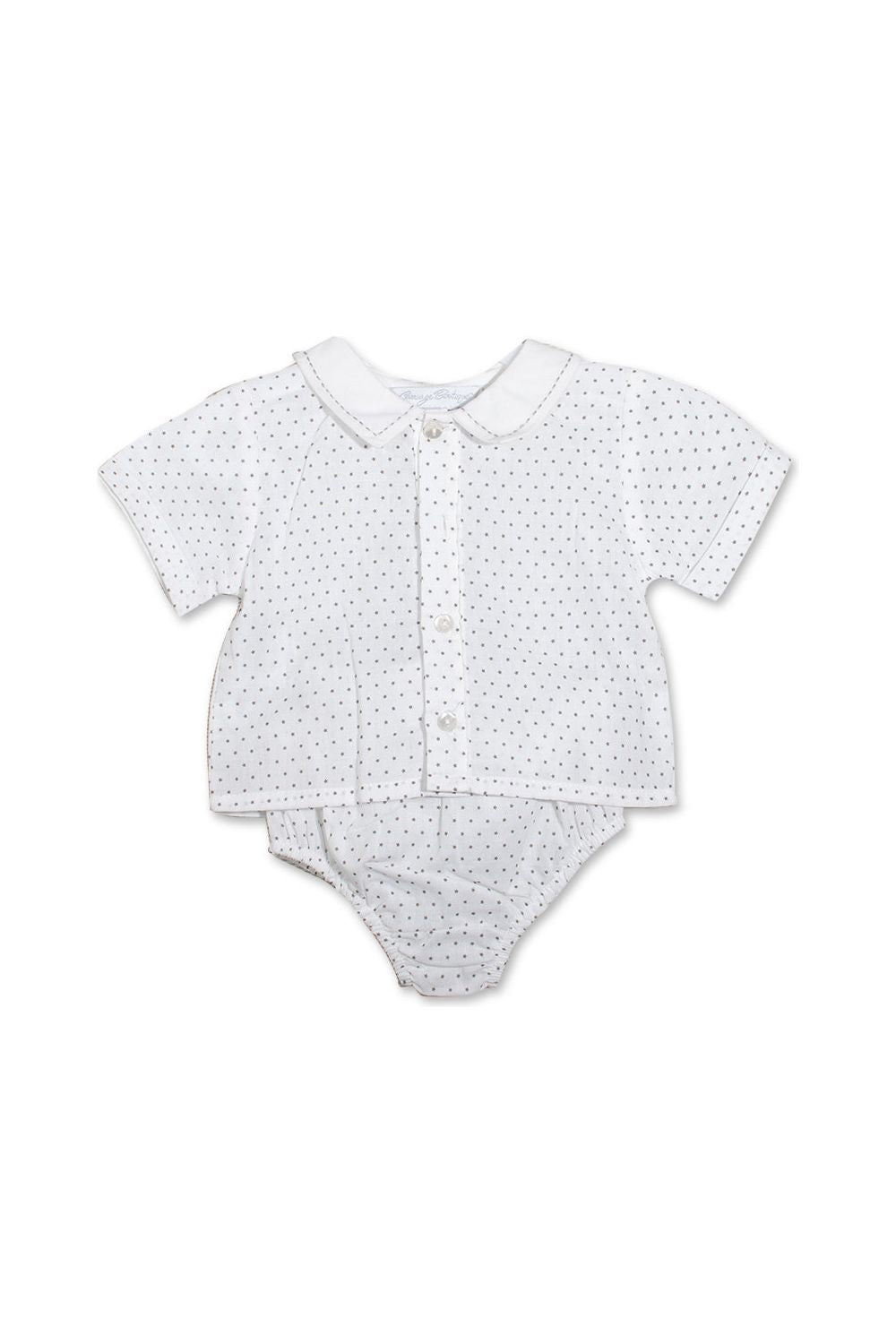 20257-Carriage Boutique Star Diaper with Short Sleeves Button Up Shirt Set - 6M 20257-Carriage Boutique Star Diaper with Short Sleeves Button Up Shirt Set - 6M