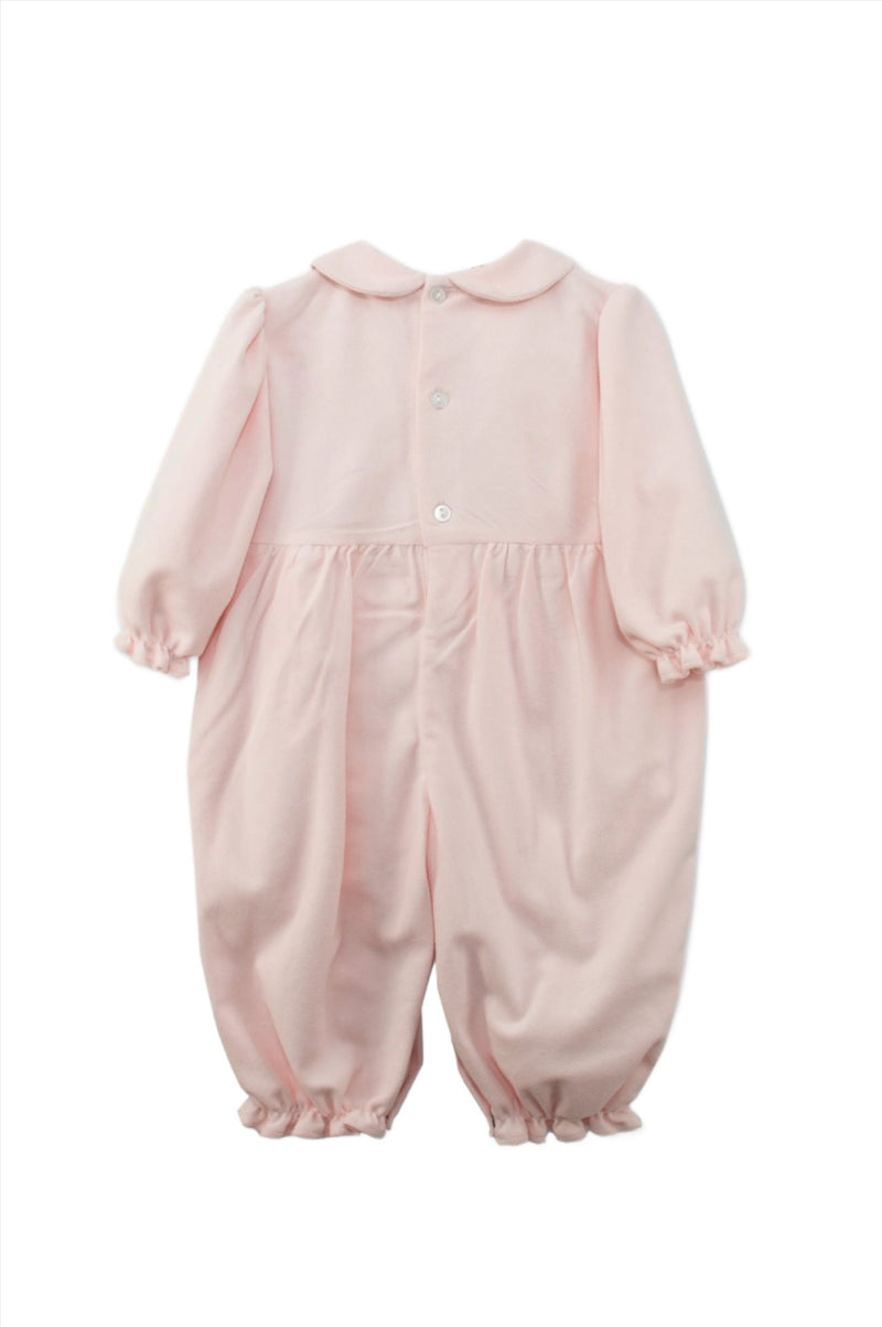 Carroage Boutique Smocked Teddy Bear Pink Baby Girl Longall