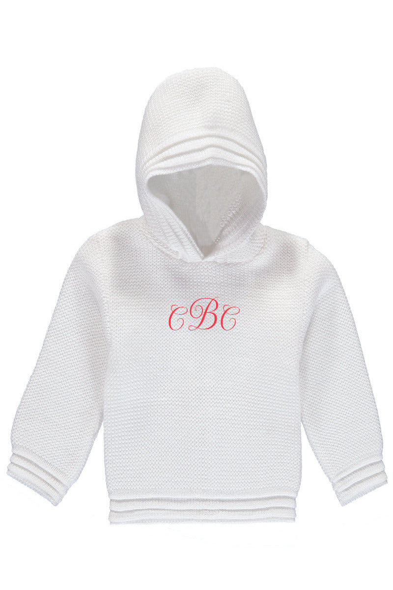 Personalized Hooded Zip Back Baby Boy Sweater  2