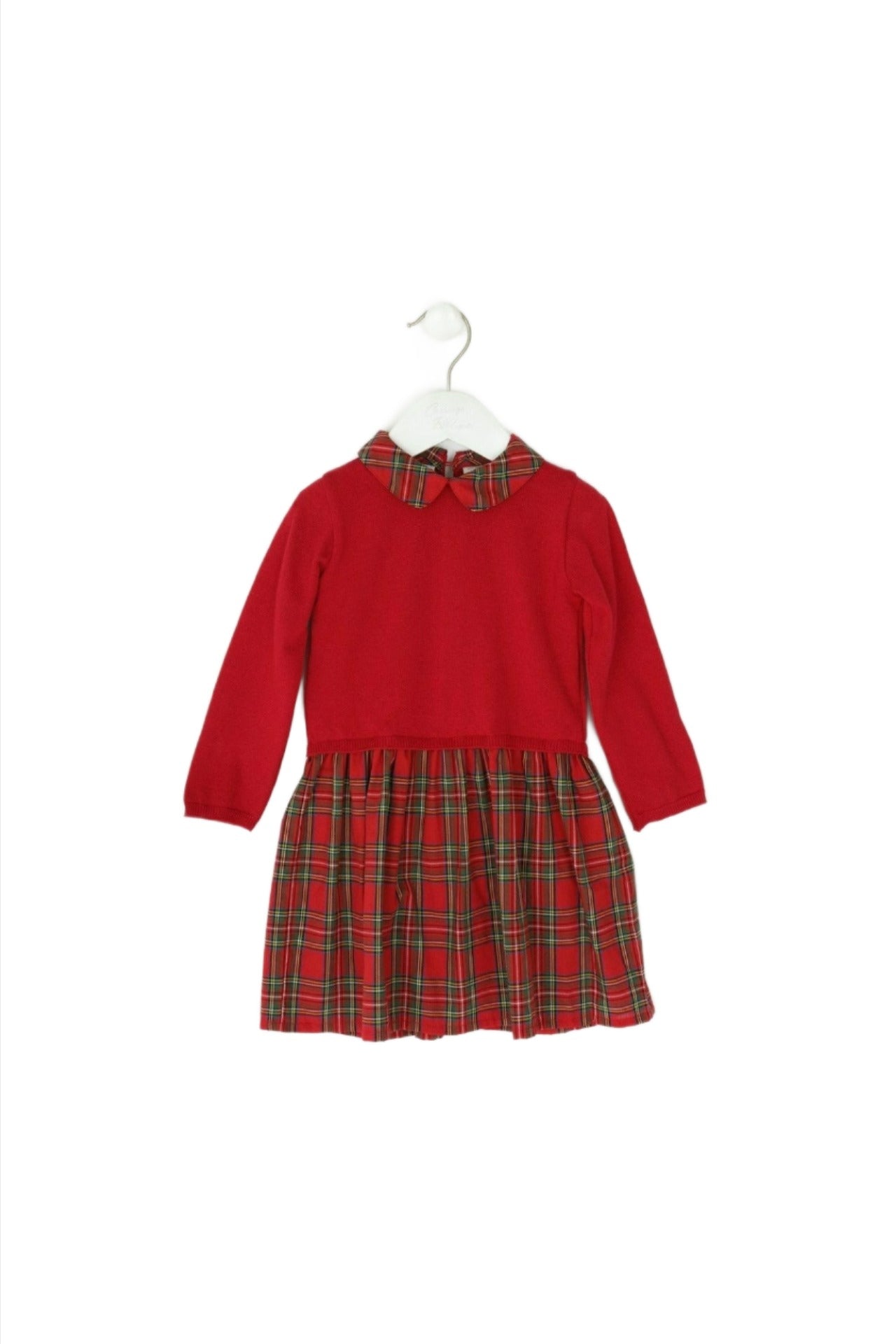 Knit Plaid Long Sleeve Toddler & Youth Girl Dress - 4Y Knit Plaid Long Sleeve Toddler & Youth Girl Dress - 4Y