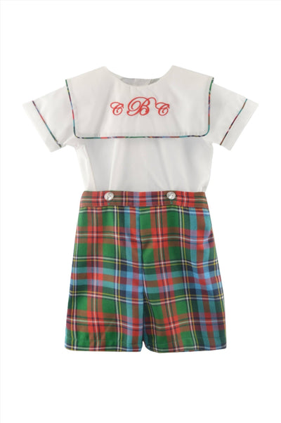 Multicolor Monogramed Plaid Baby & Toddler Boy Bobby Suit 