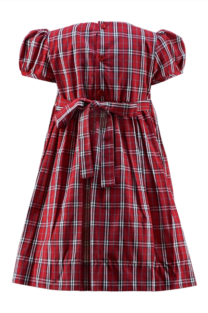 Red & White Plaid Short Sleeve Baby Girl & Toddler Dress 2 - Carriage Boutique