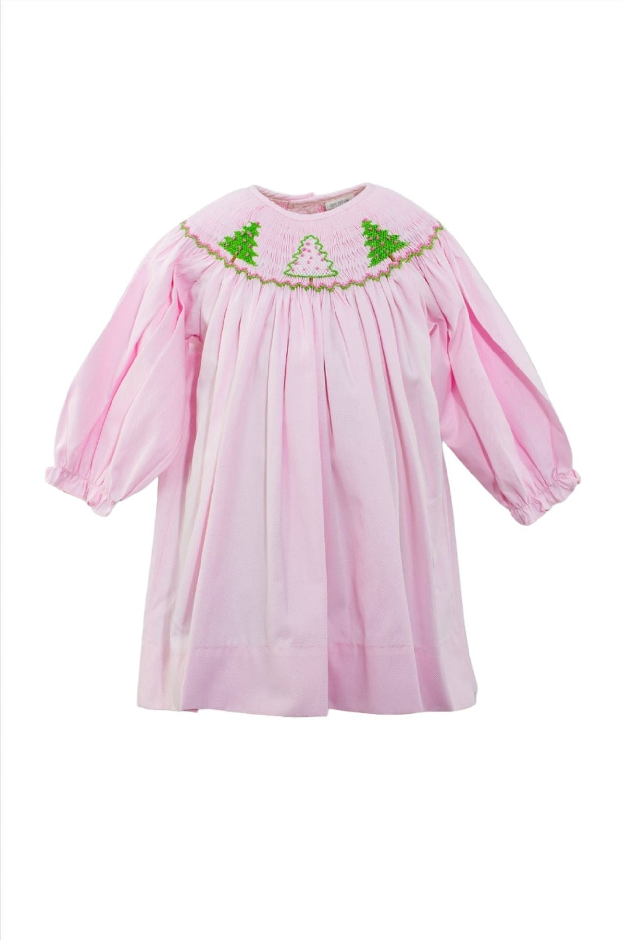 Smocked Christmas Trees Bishop Baby Girl Dress Carriage Boutique Smocked Christmas Trees Bishop Baby Girl Dress Carriage Boutique
