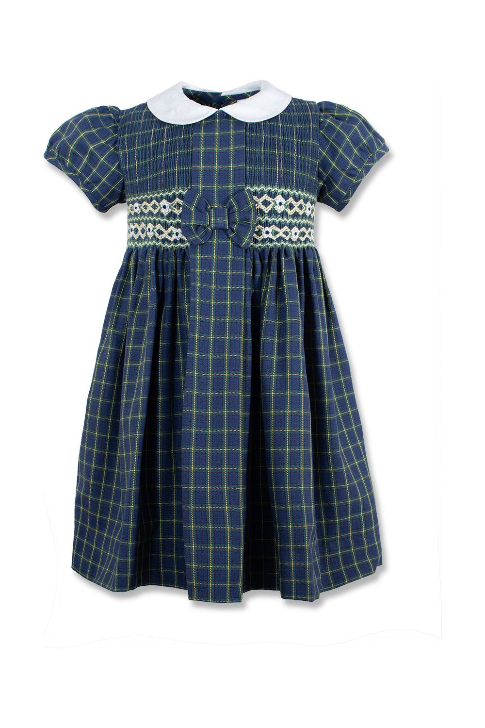 Green & Yellow Plaid Baby & Toddler Dress with Bow - 24M Green & Yellow Plaid Baby & Toddler Dress with Bow - 24M