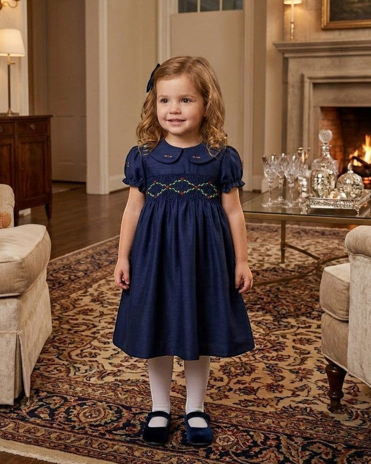Navy Party Dress for Toddler and Little Girl