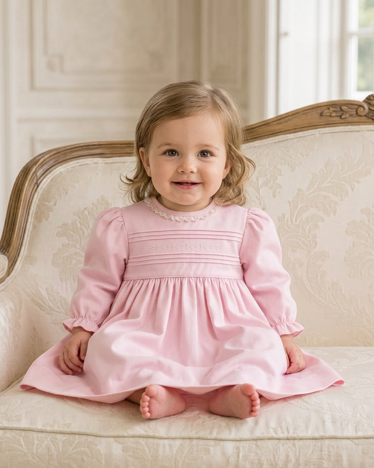 Baby Girl Light Pink Long Sleeve Dress – Carriage Boutique