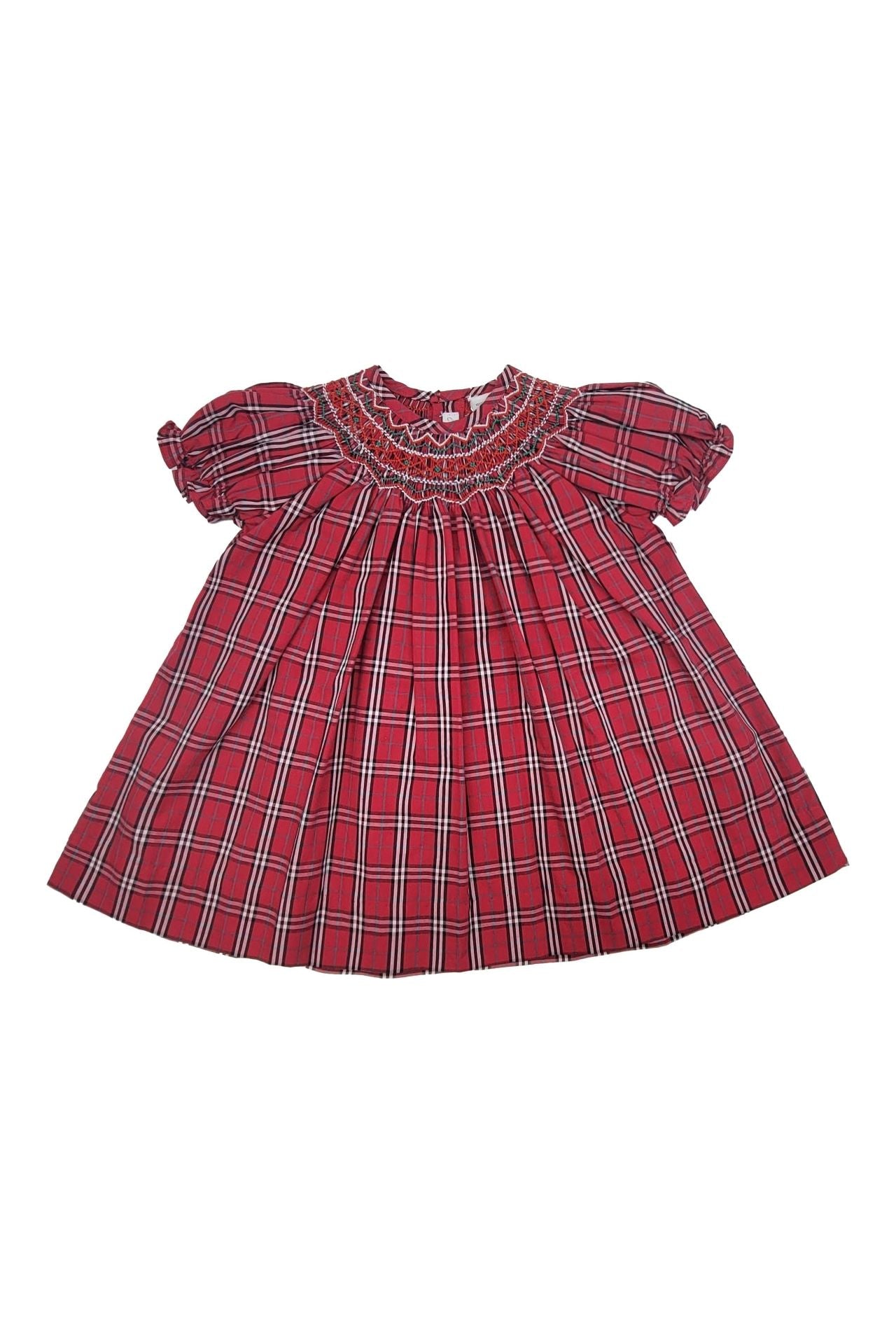 Red & White Plaid Baby Girl Bishop Dress