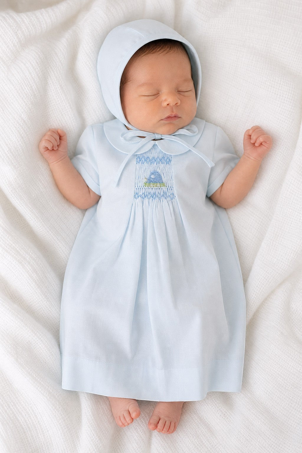 Smocked Heirloom Dress and Bonnet Set