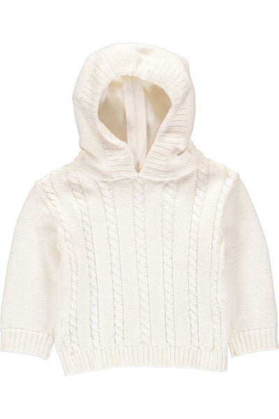 Ivory Cable Baby Boy Zip Back Sweater