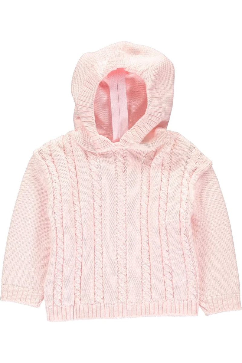 Pink Cable Baby Boy Zip Back Sweater