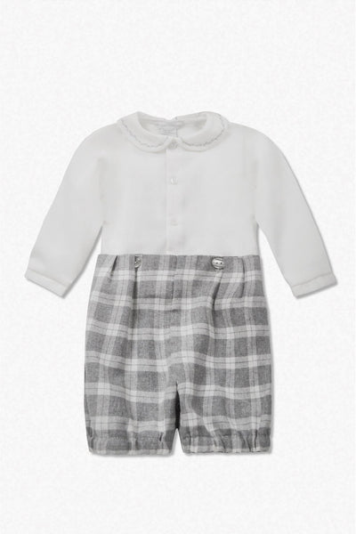 White & Gray Heathered Plaid Baby & Toddler Boy Bobby Suit - Carriage Boutique