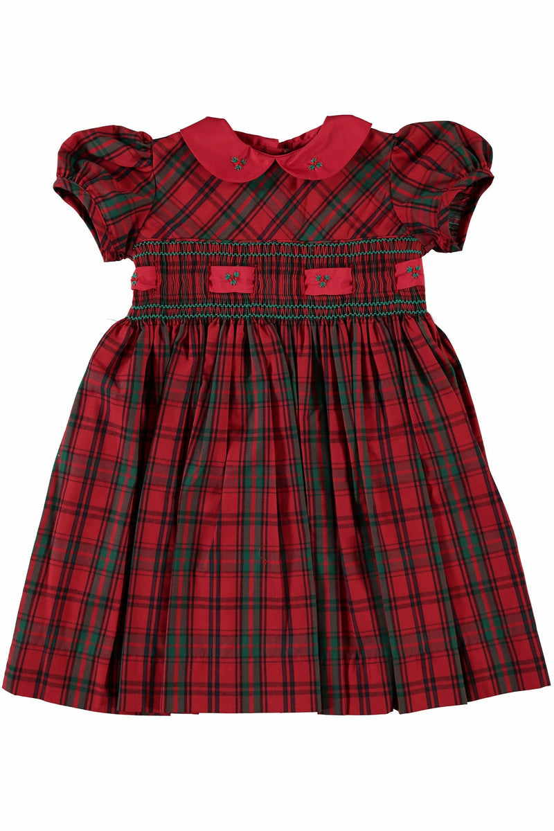 Red Plaid Group Short Sleeve Dress