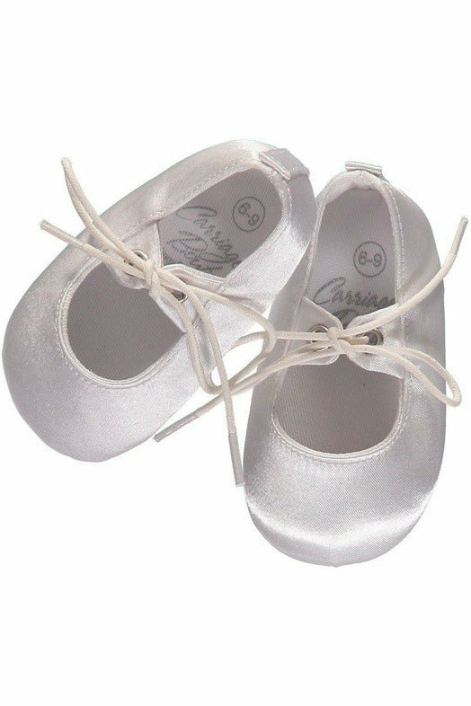 Baby Boys Christening/Baptism Shoes Leather Soft Soles with Shoelace Bow - Carriage Boutique