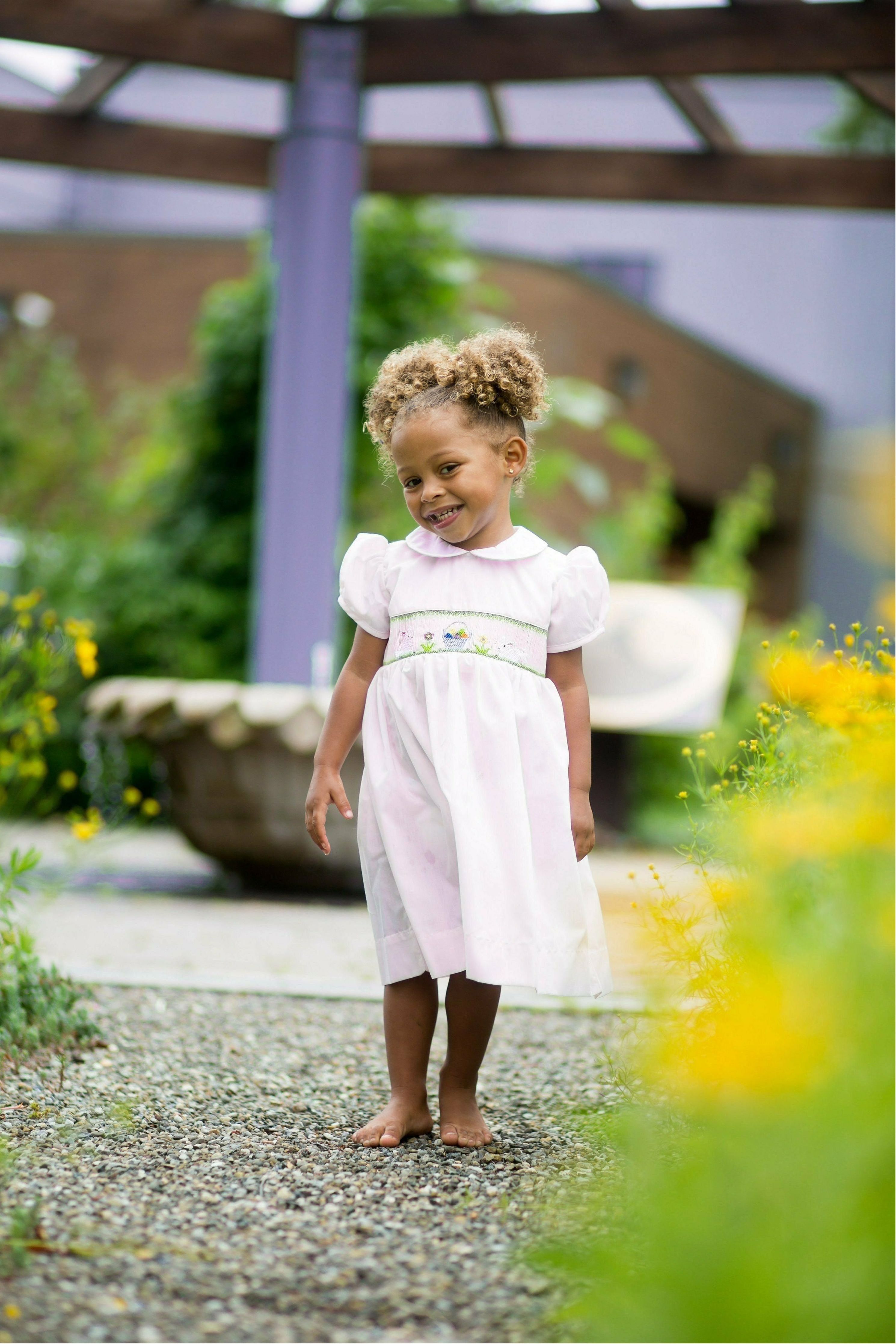 smocked dresses easter Classic Easter Smocked Bunnies Yoke Toddler Dress