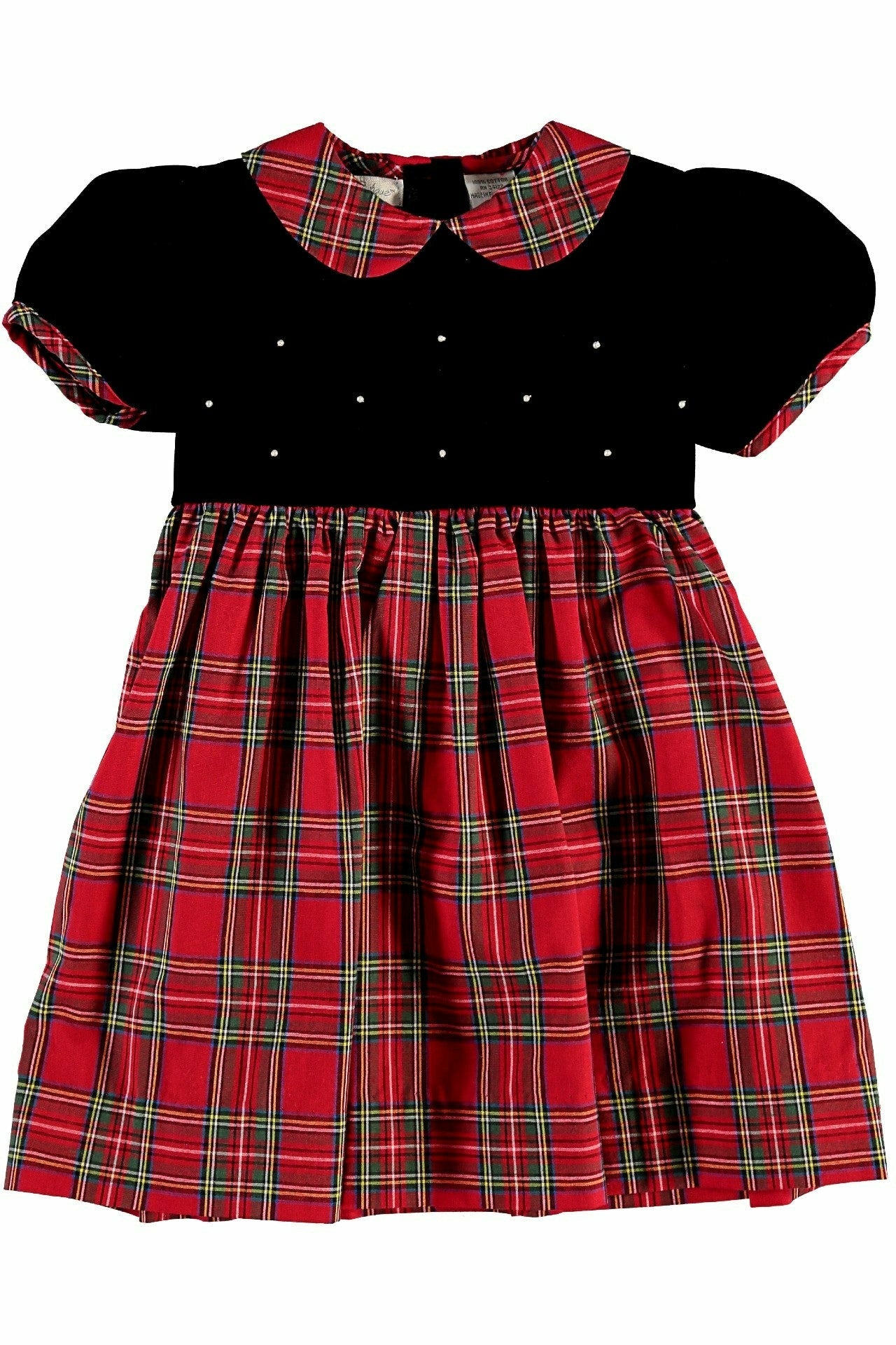 Plaid Short Sleeve Velvet Dress: Baby & Toddler Carriage Boutique Plaid Short Sleeve Velvet Dress: Baby & Toddler Carriage Boutique