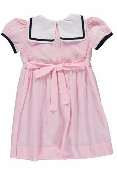 Carriage Boutique Toddler Girl Smocked Dress Anchor Pink 3