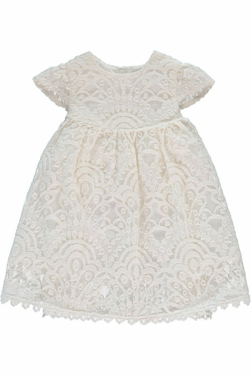 Baby Girl Baptism Special Occasion Lace Dress with Bonnet 3 - Carriage Boutique