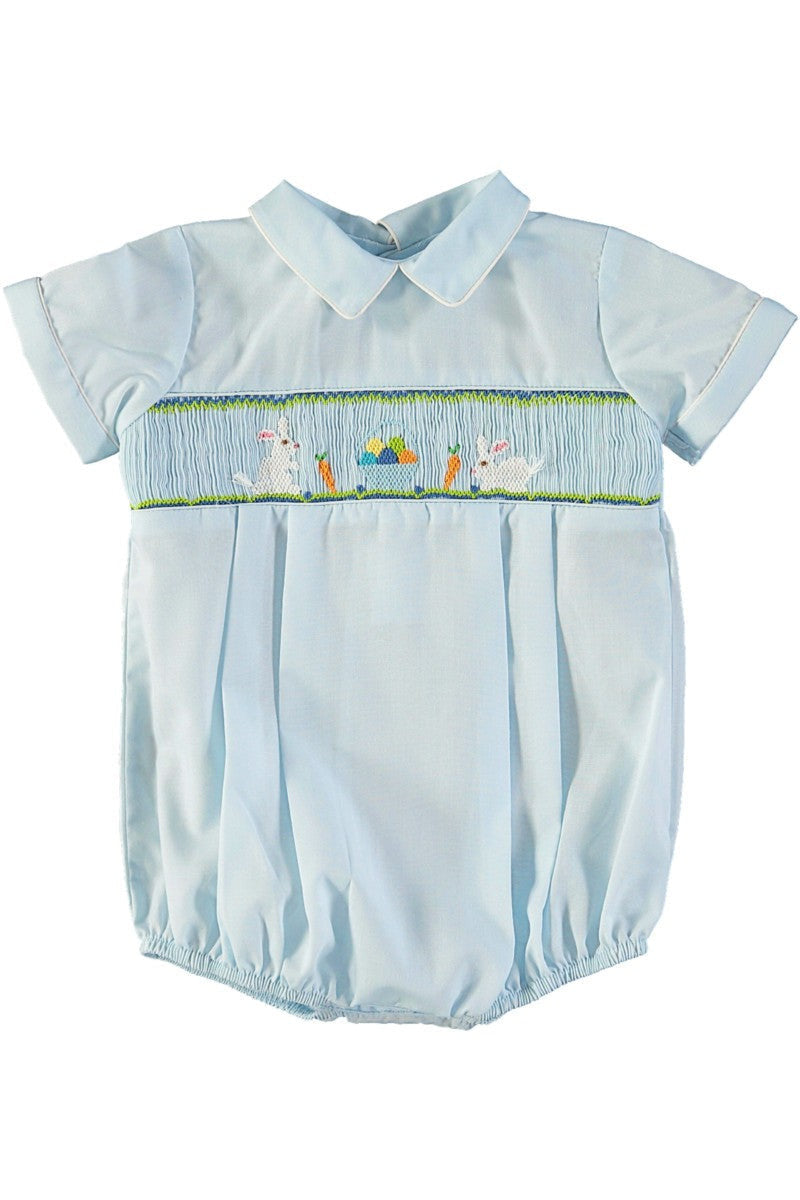 Easter Bunnies Baby Boy Bubble Romper Outfit - Carriage Boutique