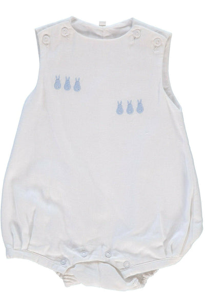 Easter Bunny Baby Boy Bubble Romper Outfit with Bonnet - Carriage Boutique