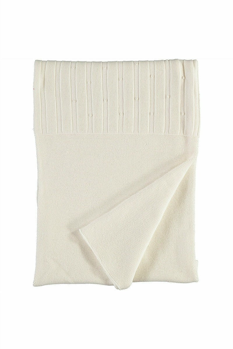 Knit Elegant White Baby Blanket - Carriage Boutique