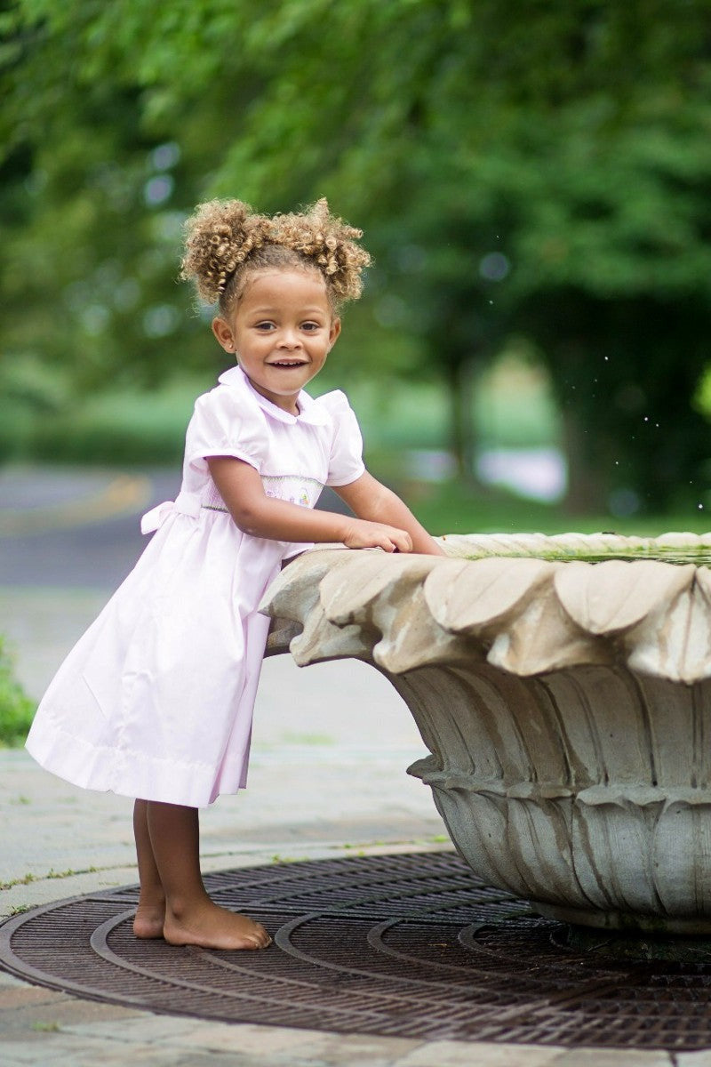 Smocked Bunnies Classic Easter Baby Girl Yoke Dress - 3M Smocked Bunnies Classic Easter Baby Girl Yoke Dress - 3M