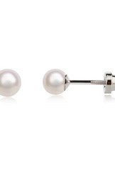 Sterling Silver Screw-Back White Pearl Childrens Earrings