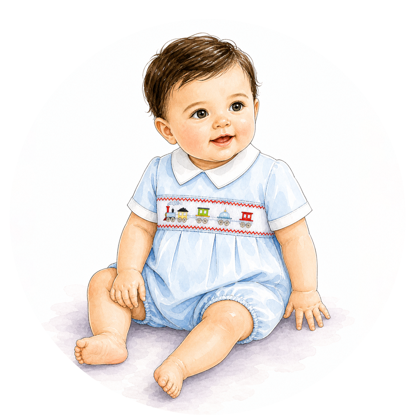 MJ Baby Boy Bubble Rompers Smocked