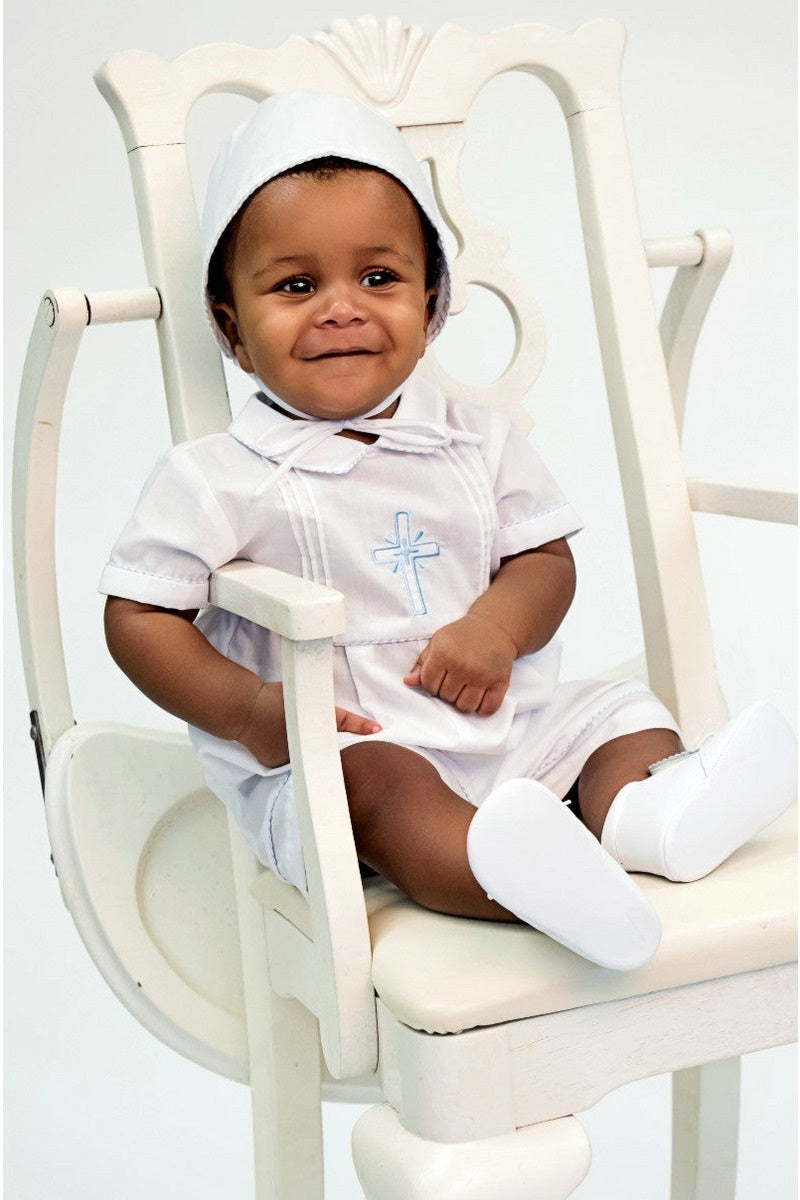 Baby Boy Classic Christening Short Set - Carriage Boutique