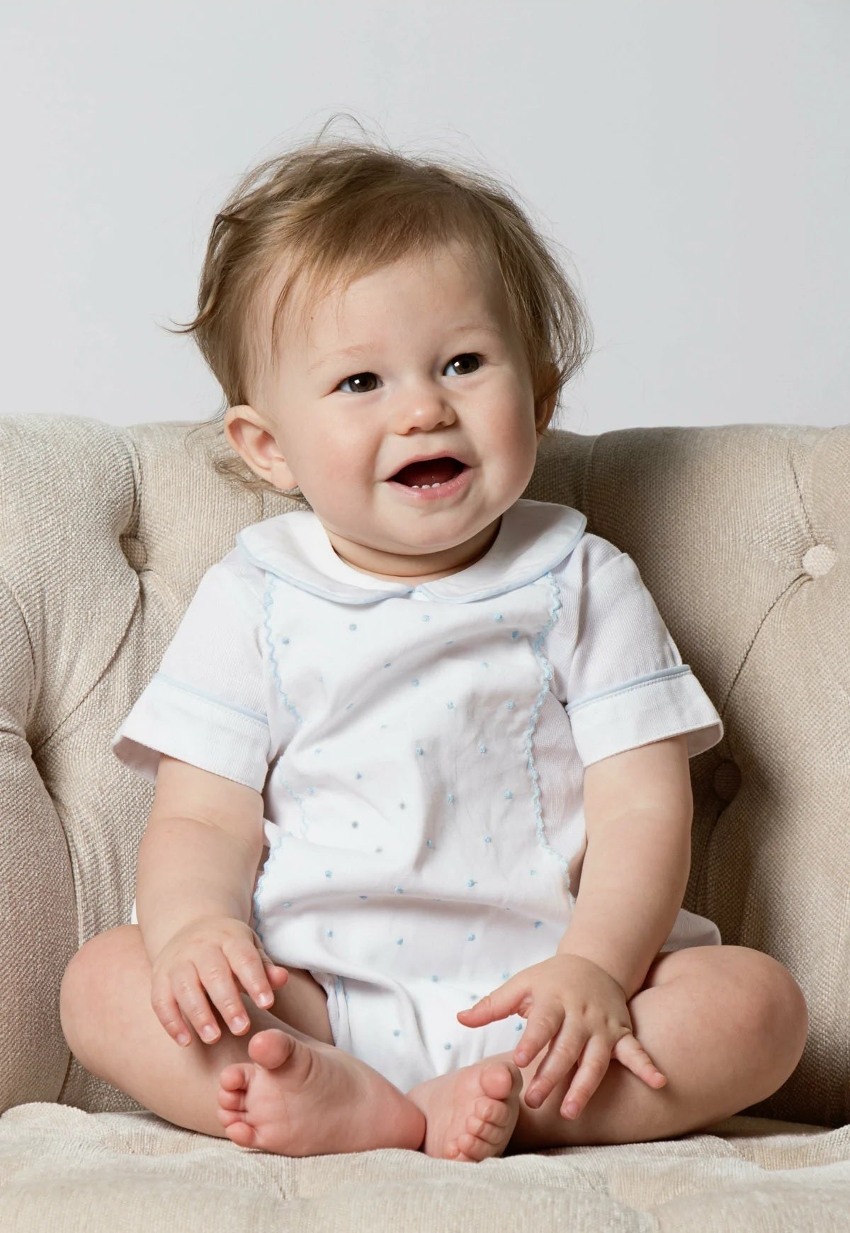 Classic Baby Boy Bubble Rompers - Carriage Boutique