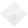 Julius Berger Belgium Lace Blanket with Blue Ribbon