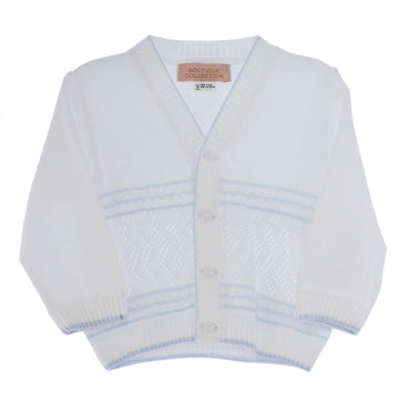 Julius Berger Baby Boys Pointelle sweater Cardigan