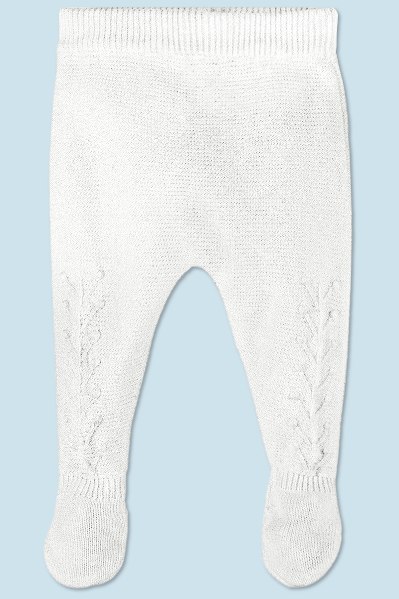 2 Piece Knit Leaf Baby Boy Brish & Christening Outfit with Bonnet 4