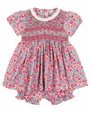 Baby Girls Short Sleeve Dress - Pink Floral - Carriage Boutique