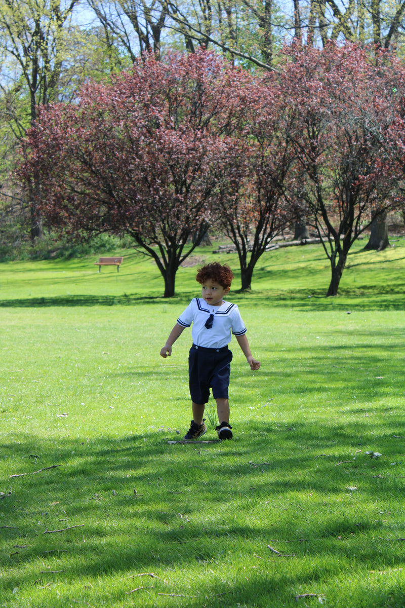 Boys Nautical 2 piece Bobbie Suit