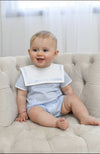 Monogram Blue Baby Boy Bubble Romper