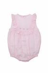 Swiss Dot Pink Baby Girl Bubble Romper