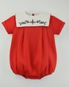 Smocked Nutcracker Red Baby Boy Bubble Romper
