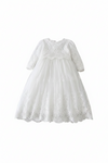 White lace dress on a white background
