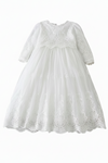 White lace dress on a white background