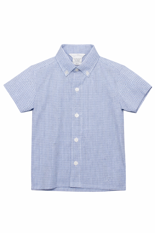 Navy Blue Check Infant & Toddle Boys Polo Shirt