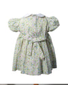 Shortsleeve Baby Girl Dress/Panty Green Floral