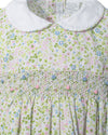 Shortsleeve Baby Girl Dress/Panty Green Floral