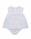 White Swiss Dot Girls Diaper Set