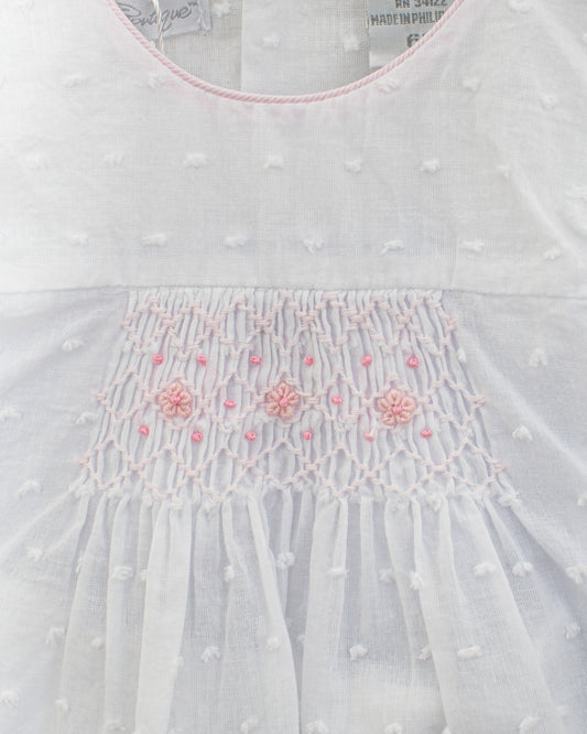 White Swiss Dot Girls Diaper Set