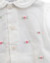 Embroidered Floating Flowers Baby Girl Diaper Set