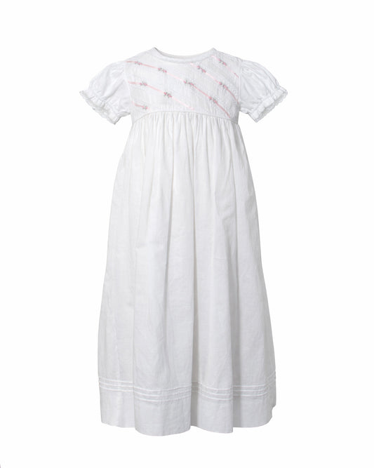 Ribbon and Flowers Girls Gown & Bonnet