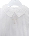 Boy Christening & Baptism Short Set – Shadow Stitch Cross By Carriage Boutique