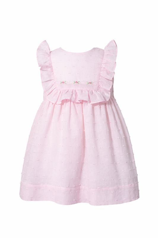 Swiss Dot Pink Baby Girl Dress & Panty
